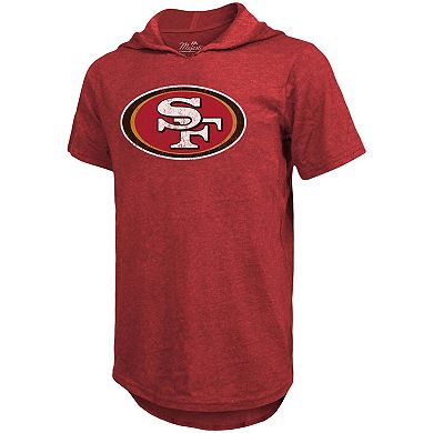 Men's Fanatics Branded Deebo Samuel Scarlet San Francisco 49ers Player Name & Number Tri-Blend Hoodie T-Shirt