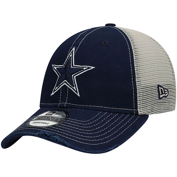 Men's New Era Navy/White Dallas Cowboys Worn Trucker 9TWENTY Snapback Hat