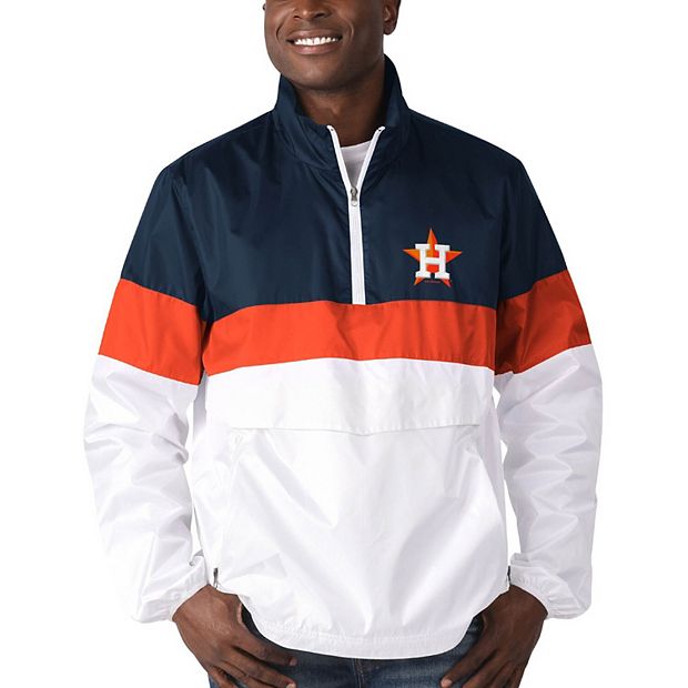 Men's G-III Sports by Carl Banks Navy Houston Texans Quarter-Zip Pullover Jacket Size: Large