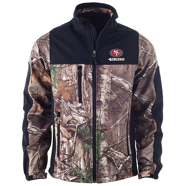 Men's Dunbrooke Realtree Camo/Black San Francisco 49ers Circle Hunter  Softshell Full-Zip Jacket