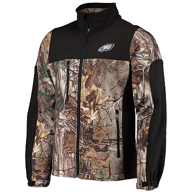Men's Dunbrooke Realtree Camo/Black Philadelphia Eagles Circle Hunter Softshell Full-Zip Jacket
