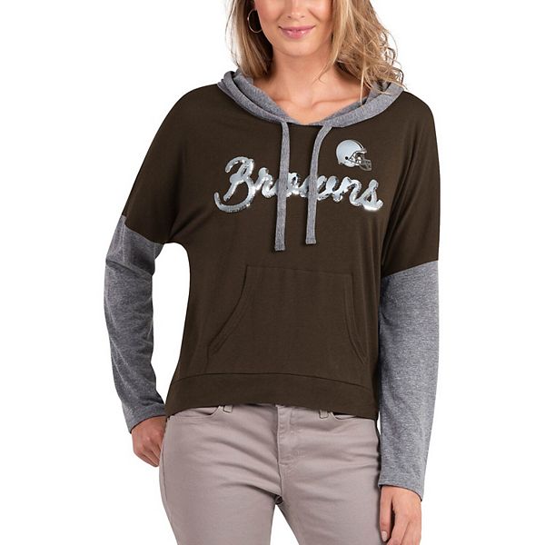 Women's Touch by Alyssa Milano Brown/Gray Cleveland Browns Without Limits  Pullover Hoodie