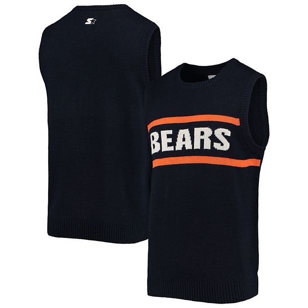 Starter Men's Navy Chicago Bears Raglan Long Sleeve Hoodie T-Shirt