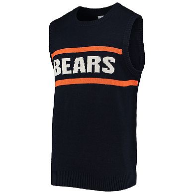 Men's Starter Navy/Orange Chicago Bears Player Sweater Vest