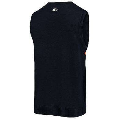 Men's Starter Navy/Orange Chicago Bears Player Sweater Vest