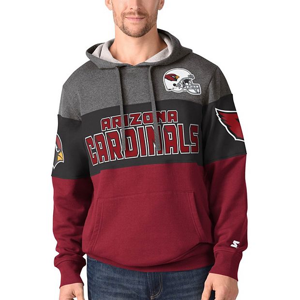 Men's Starter Heathered Gray/Black Arizona Cardinals Extreme Fireballer  Pullover Hoodie