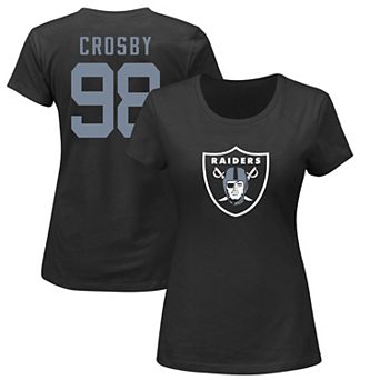 Women's Fanatics Maxx Crosby Black Las Vegas Raiders Plus Size Player Name & Number V-Neck T-Shirt