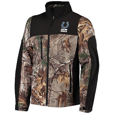 Men's Dunbrooke Realtree Camo/Black Indianapolis Colts Circle Hunter Softshell Full-Zip Jacket