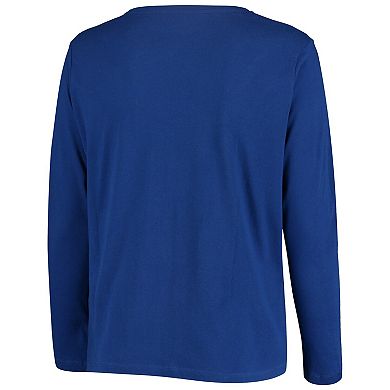 Women's Royal Kentucky Wildcats Plus Size Logo Long Sleeve T-Shirt