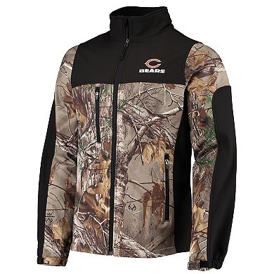 Men's Dunbrooke Realtree Camo/Black Chicago Bears Circle Hunter Softshell Full-Zip Jacket
