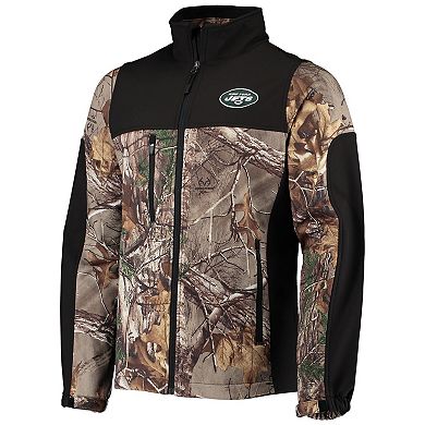 Men's Dunbrooke Realtree Camo/Black New York Jets Circle Hunter Softshell Full-Zip Jacket