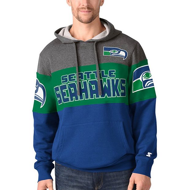 Starter Mens Seattle Seahawks Hoodie Sweatshirt, Blue, Large