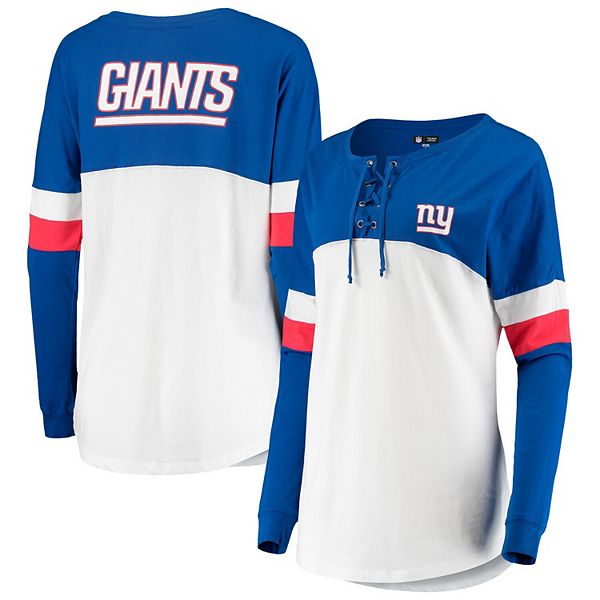 Women's New York Giants New Era Royal Varsity Athletic Long Sleeve T-Shirt