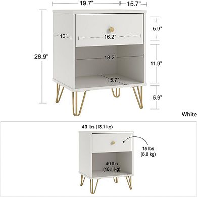 Novogratz Finley Nightstand End Table