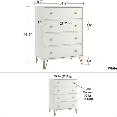 Novogratz Finley 4-Drawer Dresser