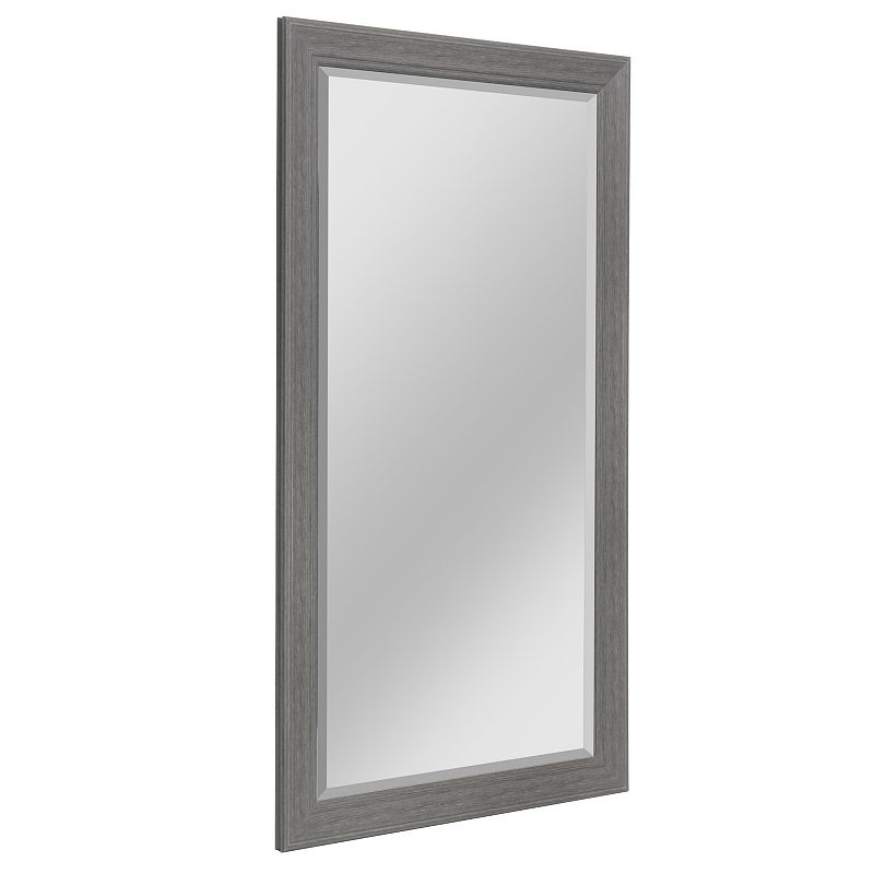 Head West Gray Textured Framed Wall Mirror 53 x 29, Grey
