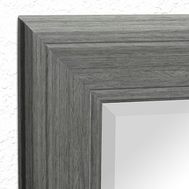 Head West Gray Textured Framed Wall Mirror 53" x 29"