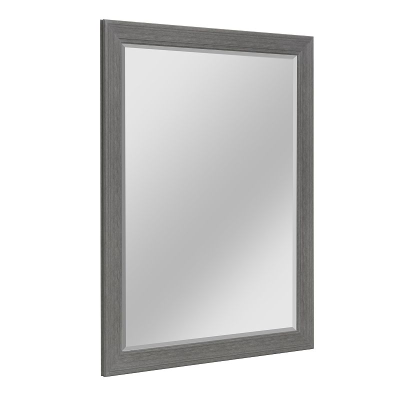 Head West Gray Textured Framed Wall Mirror 45 x 35, Grey, 45X35
