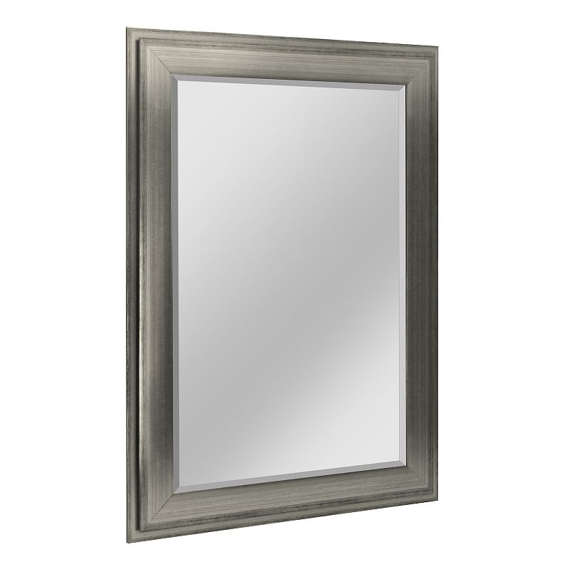 Head West Silver Framed Mirror 26 x 32, Grey, 26X32