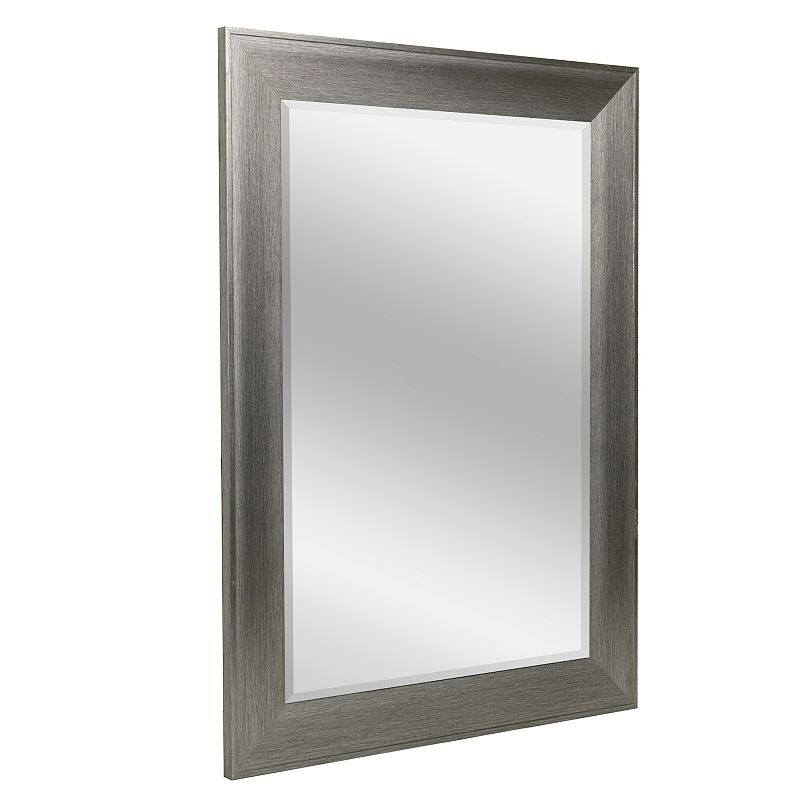 Head West Metallic Gray Framed Wall Mirror 26 x 32, Grey, 26X32