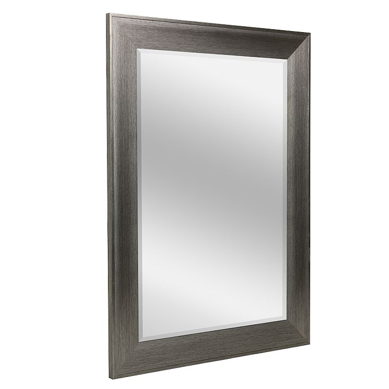 Head West Metallic Gray Framed Wall Mirror 43 x 31, Grey, 43X31