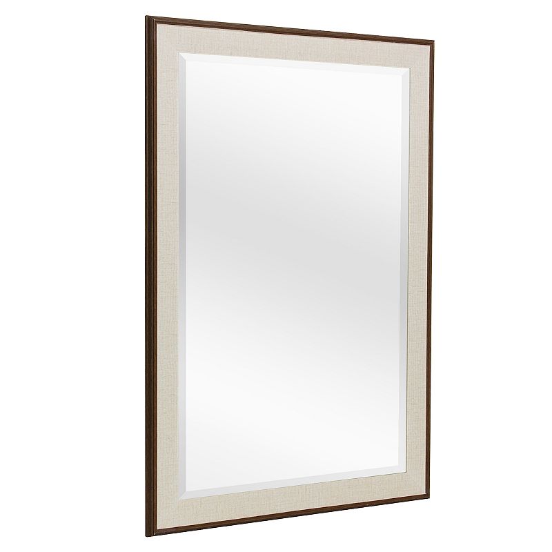Head West Two-Tone Framed Wall Mirror 25 x 31, Brown, 25X31
