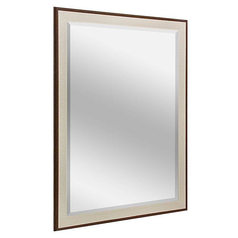 Head West Two-Tone Framed Wall Mirror 45 x 35, Brown, 45X35
