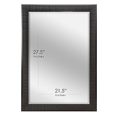 Head West Brown Framed Beveled Wall Mirror 25" x 31"
