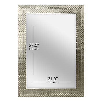 Head West Champagne Honeycomb Framed Wall Mirror 26" x 32"