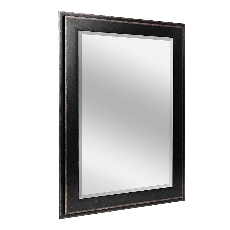 Head West Black Two-Step Frame Bevel Wall Mirror 26 x 32, 26X32