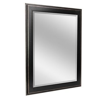 Head West Black Two-Step Frame Bevel Wall Mirror 43" x 31"