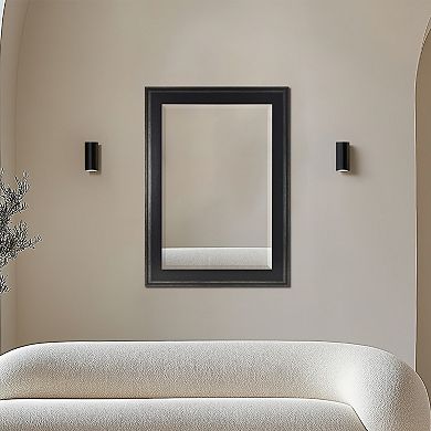 Head West Black Two-Step Frame Bevel Wall Mirror 43" x 31"