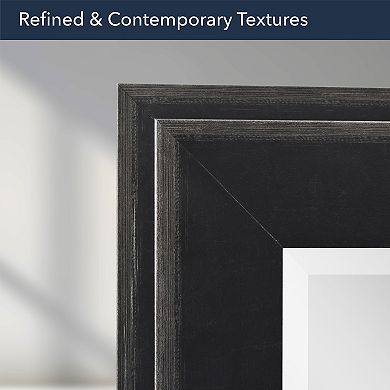 Head West Black Two-Step Frame Bevel Wall Mirror 43" x 31"
