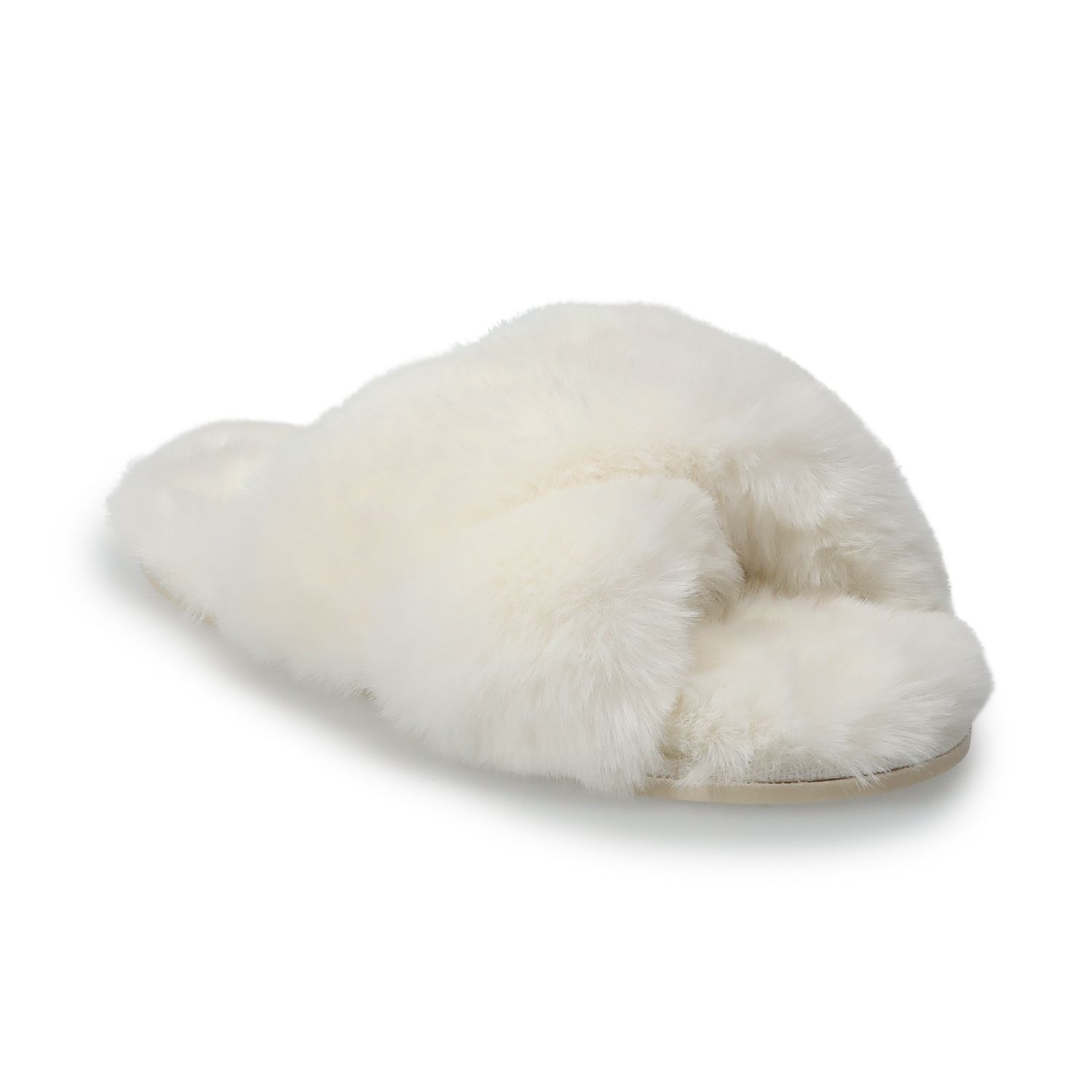 faux fur trim bow accent slipper