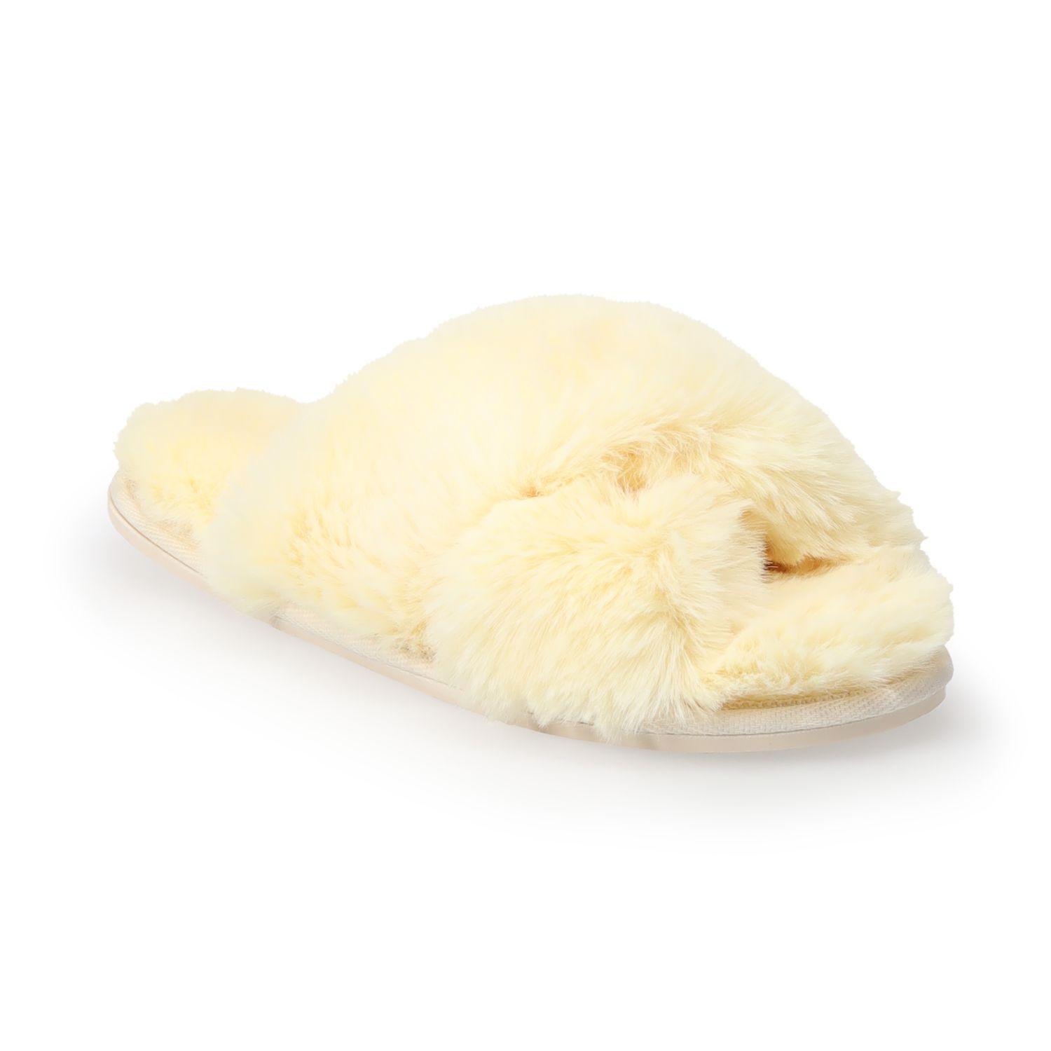 women's lc lauren conrad faux fur clog slippers