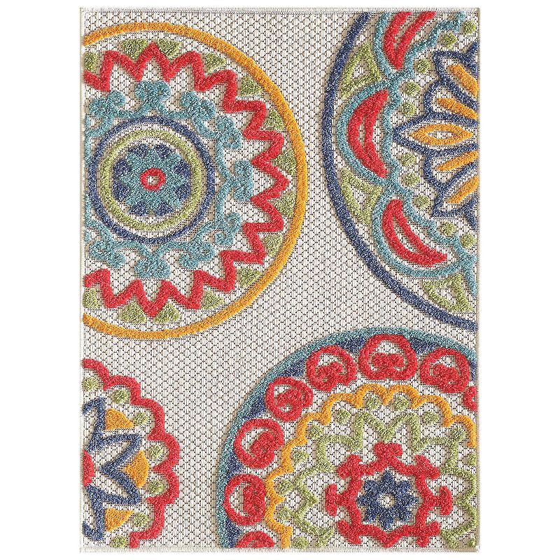 Loomaknoti Nari Indoor/Outdoor Area Rug, Beig/Green, 8X10 Ft