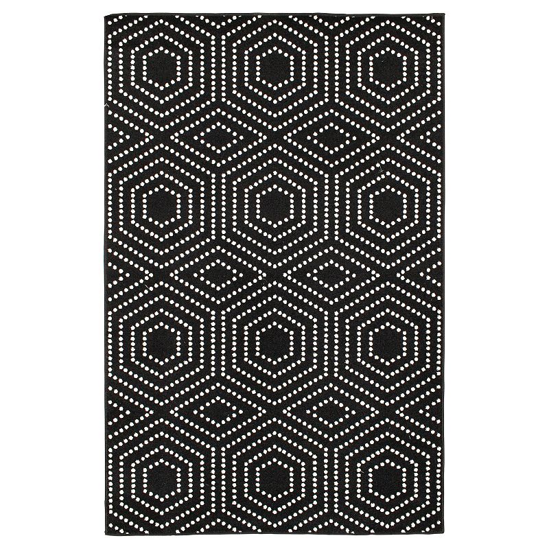Loomaknoti Tyce Indoor Outdoor Area Rug, Black, 5X7 Ft