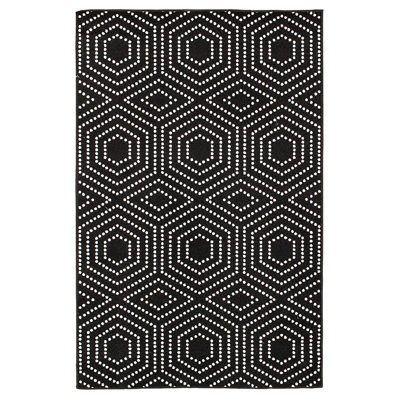 Loomaknoti Tyce Indoor Outdoor Area Rug, Black, 8X10 Ft