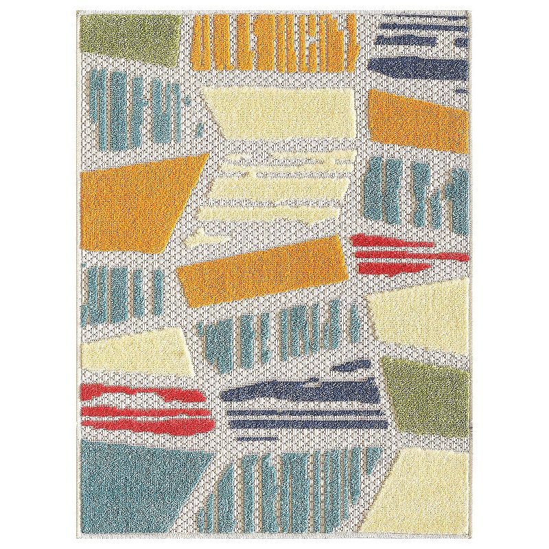 Loomaknoti Noura Indoor/Outdoor Area Rug, White, 6.5X9 Ft