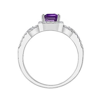 Celebration Gems Sterling Silver Amethyst & White Topaz Accent Ring