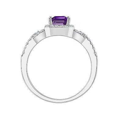 Celebration Gems Sterling Silver Amethyst & White Topaz Accent Ring