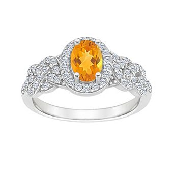 Celebration Gems Sterling Silver Citrine & White Topaz Accent Ring