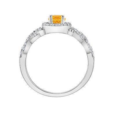 Celebration Gems Sterling Silver Citrine & White Topaz Accent Ring