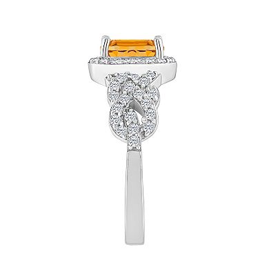 Celebration Gems Sterling Silver Citrine & White Topaz Accent Ring