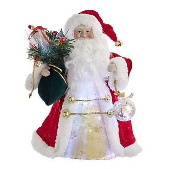 Kurt Adler LED Fiber Optic Santa Christmas Tree Topper