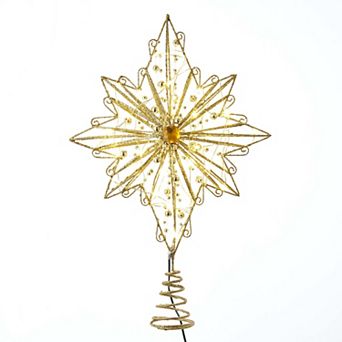Kurt Adler LED Gold Finish Star Christmas Tree Topper