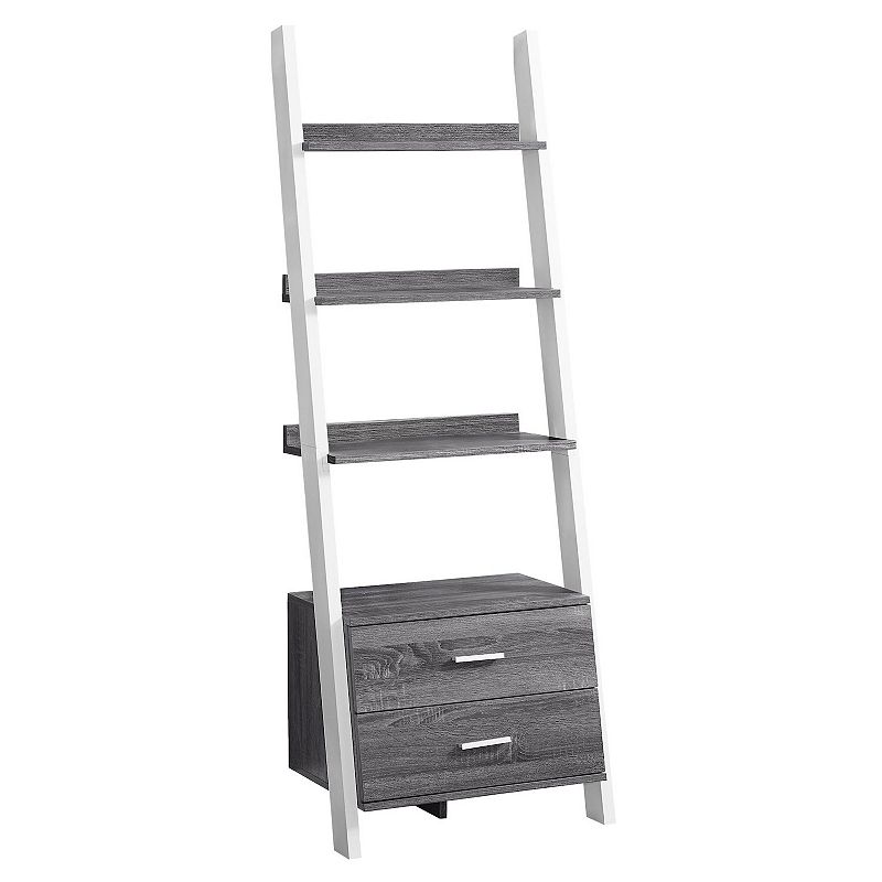 Monarch Tapered Leaning Ladder Bookcase, Grey