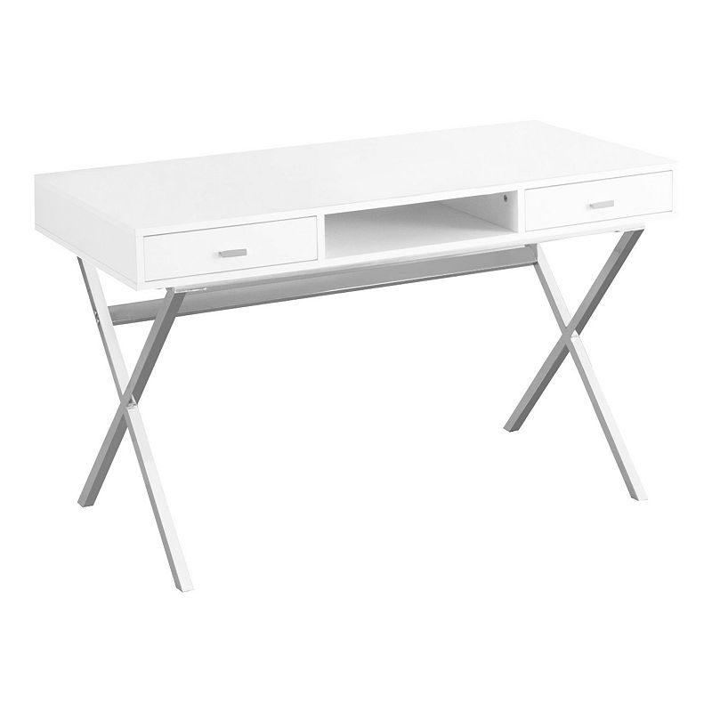 Monarch X-Shape Legs Modern Desk, White