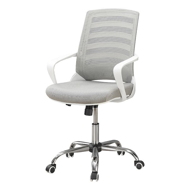 Monarch Mesh Back Gray Office Chair, White