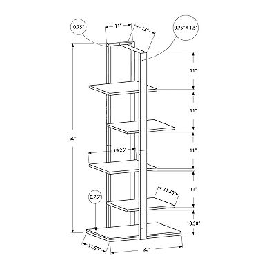 Monarch Open 5-Shelf Bookcase